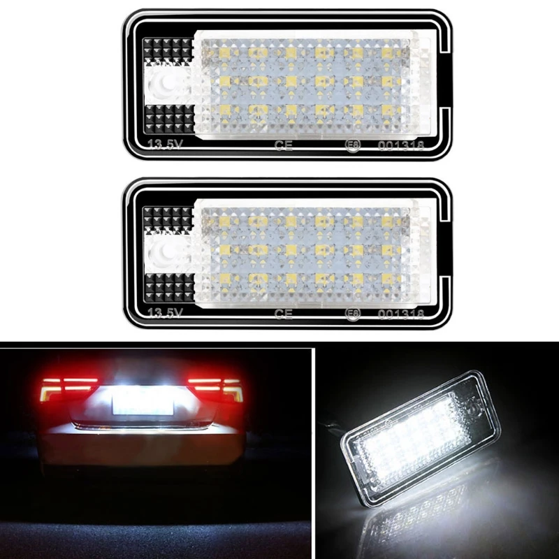 

2pcs 18 LED 6500K License Number Plate Light Lamp For A3 S3 A4 S4 A6 C6 A8 S8 Q7