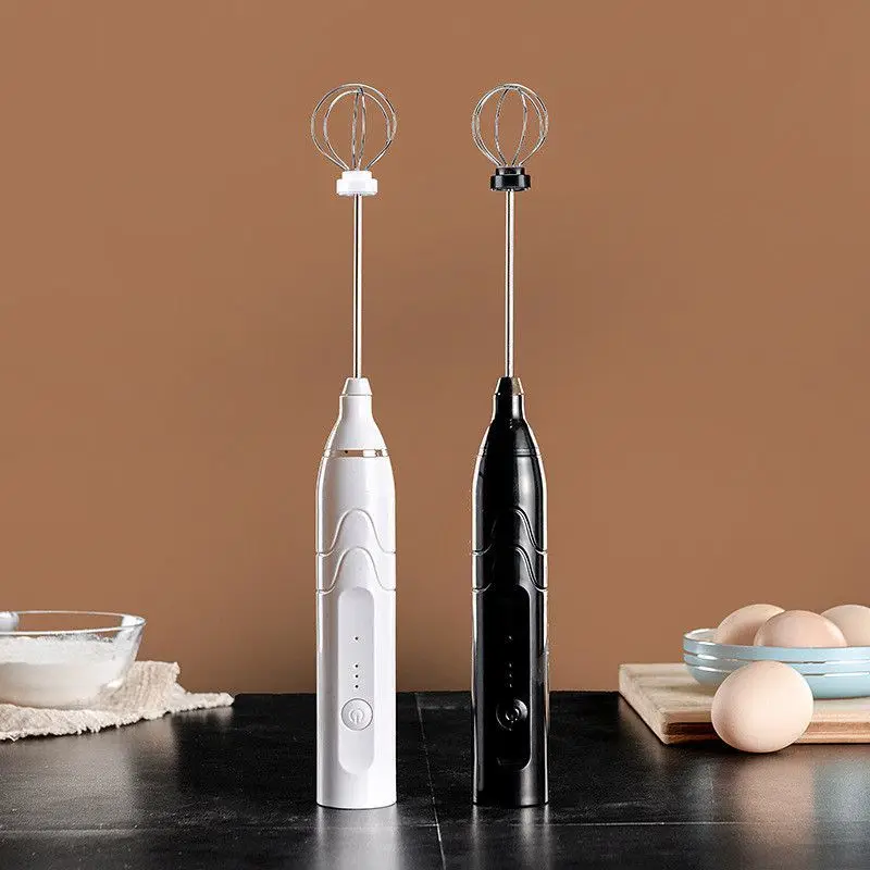 

Electric Milk Frother Handheld Wireless Whisk Kitchen Egg Mixer USB Charging Household Blender Coffee Milk Tea Milk Whisk