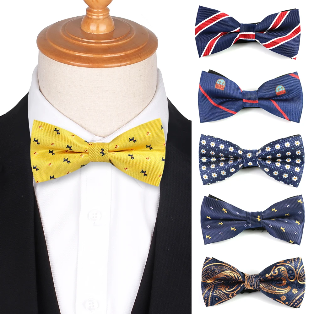 Полосатый мужской галстук-бабочка Классический Цветочный для деловых свадебных