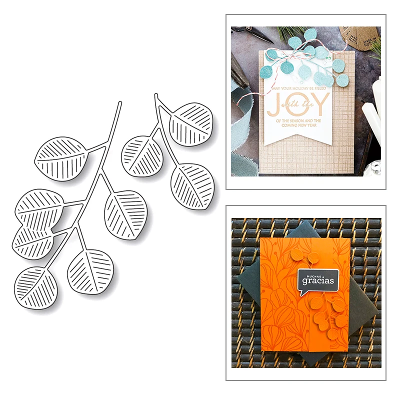 Новинка 2020 металлические пресс-формы для тиснения листьев и ветвей деревьев