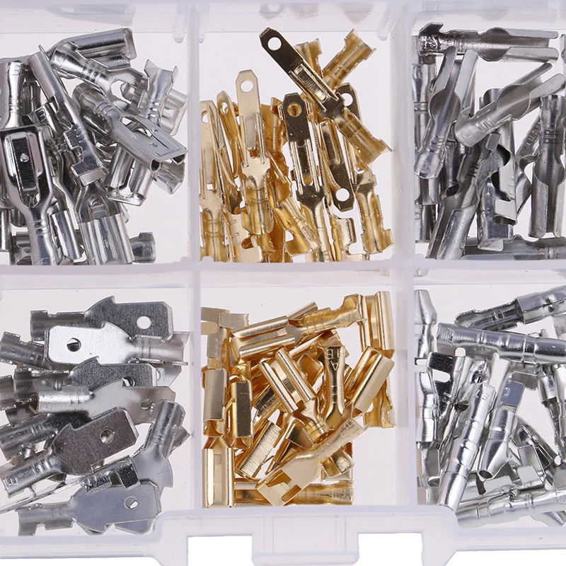 

150pcs/Set Male And Female Car Spade Connectors Splice Crimp Wire Terminals Assortment Kit With Insulating Sleeves Kit