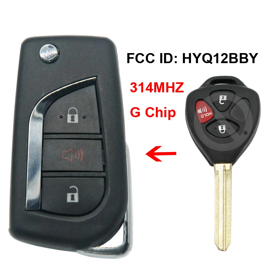 3 кнопки Модернизированный дистанционный ключ для автомобиля 314 МГц G чип Toyota 4 runner