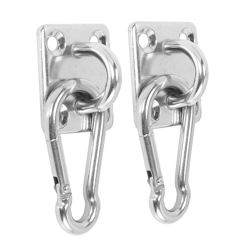

2 Sets Of Suspended Ceiling Wall Mount U-Shaped Hooks Stainless Steel Heavy Duty Multi-Function Hammock Hammock Hook Metal Base
