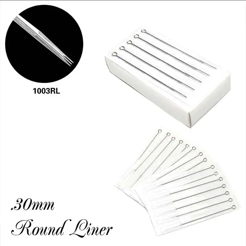 Кинжал 50 шт в наборе упаковочная коробка из иглы татуировки круглый вкладыш #10 (0 30