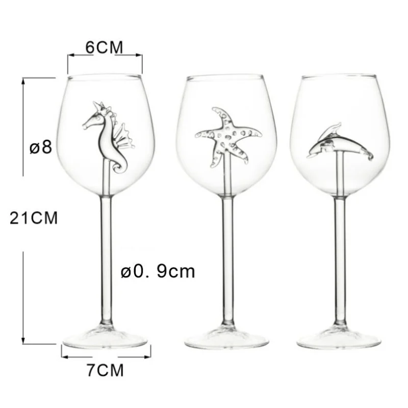 Качественный Европейский хрустальный бокал морской конь дельфин для красного