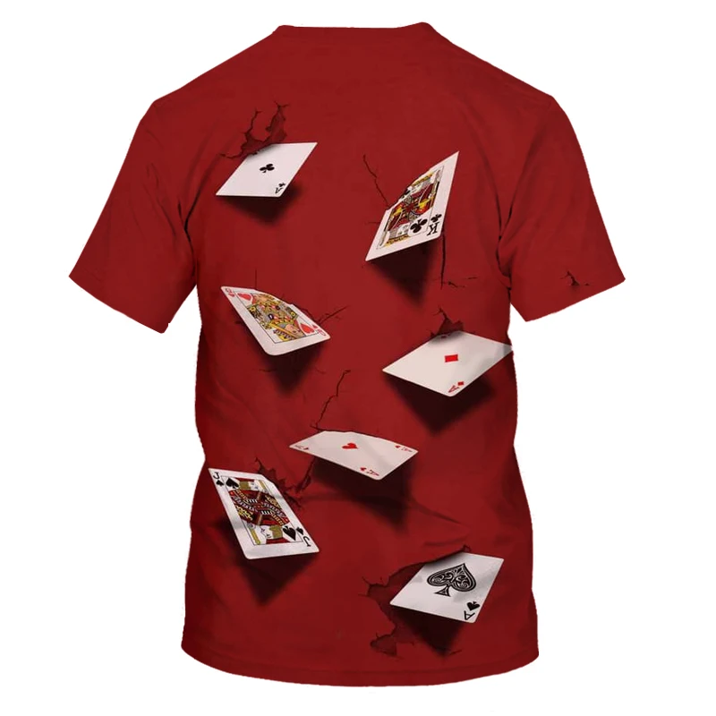 

Summer fashion men's and women's shirts 3D playing cards printed casual T-shirt men's hip-hop clothing Asian size S-6XL