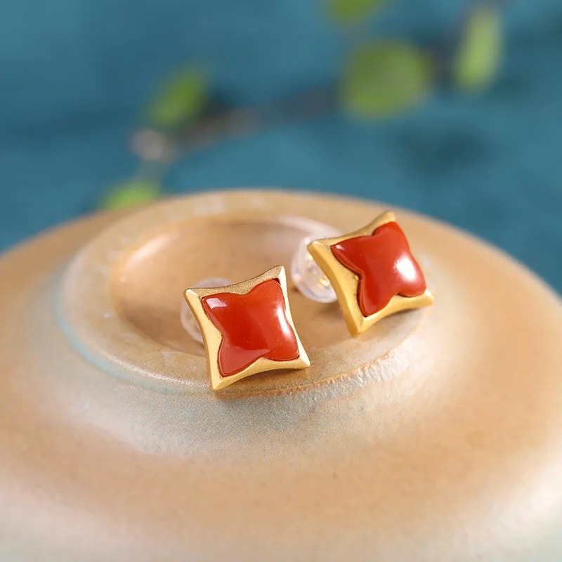 

Позолоченные женские модные ювелирные изделия из стерлингового серебра s925 с агатом