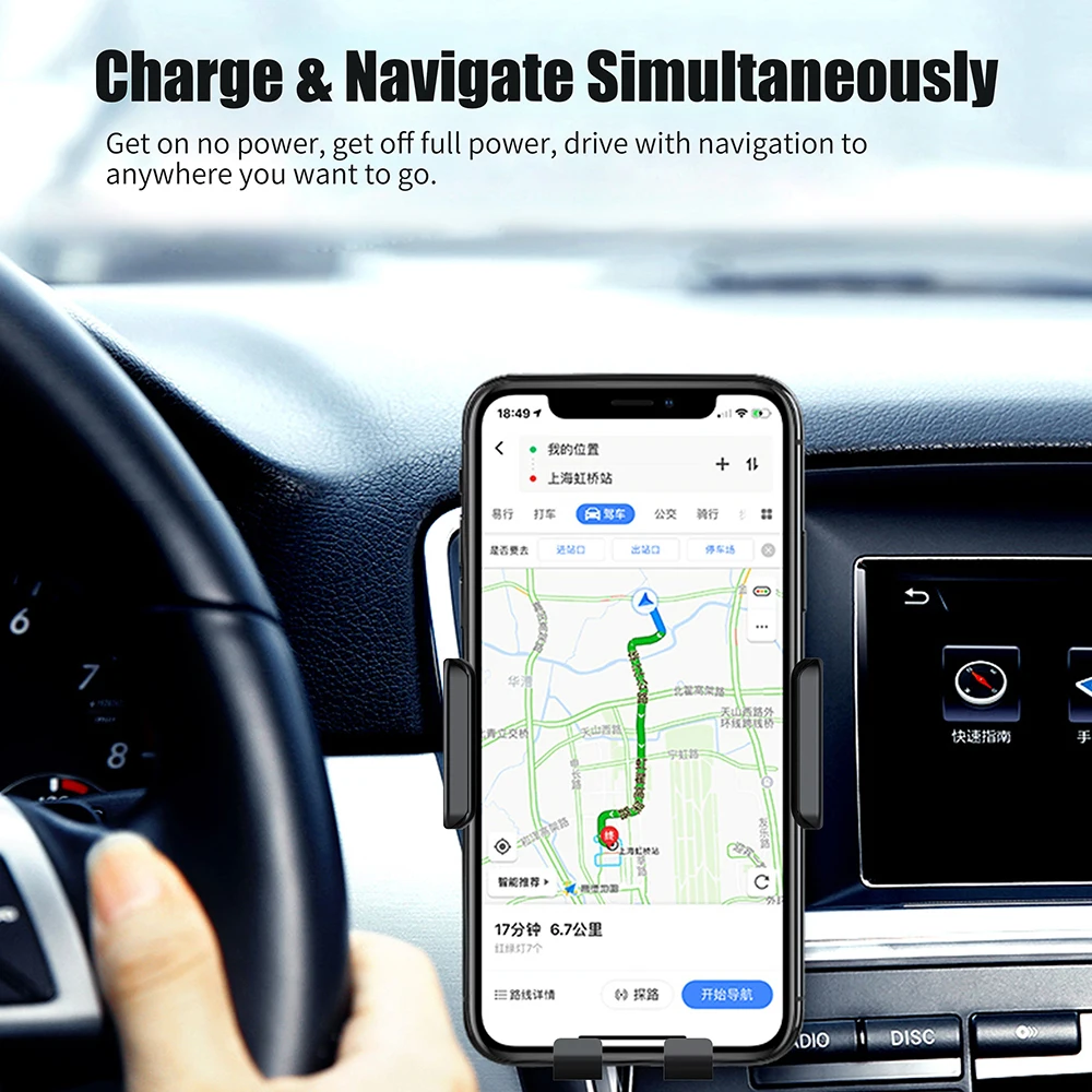 

Automatic Car Wireless Charger Mount for iPhone 12 Pro Max 8 X, 10W Quick Charger Car Phone Holder for Samsung S10 Xiaomi Poco 9