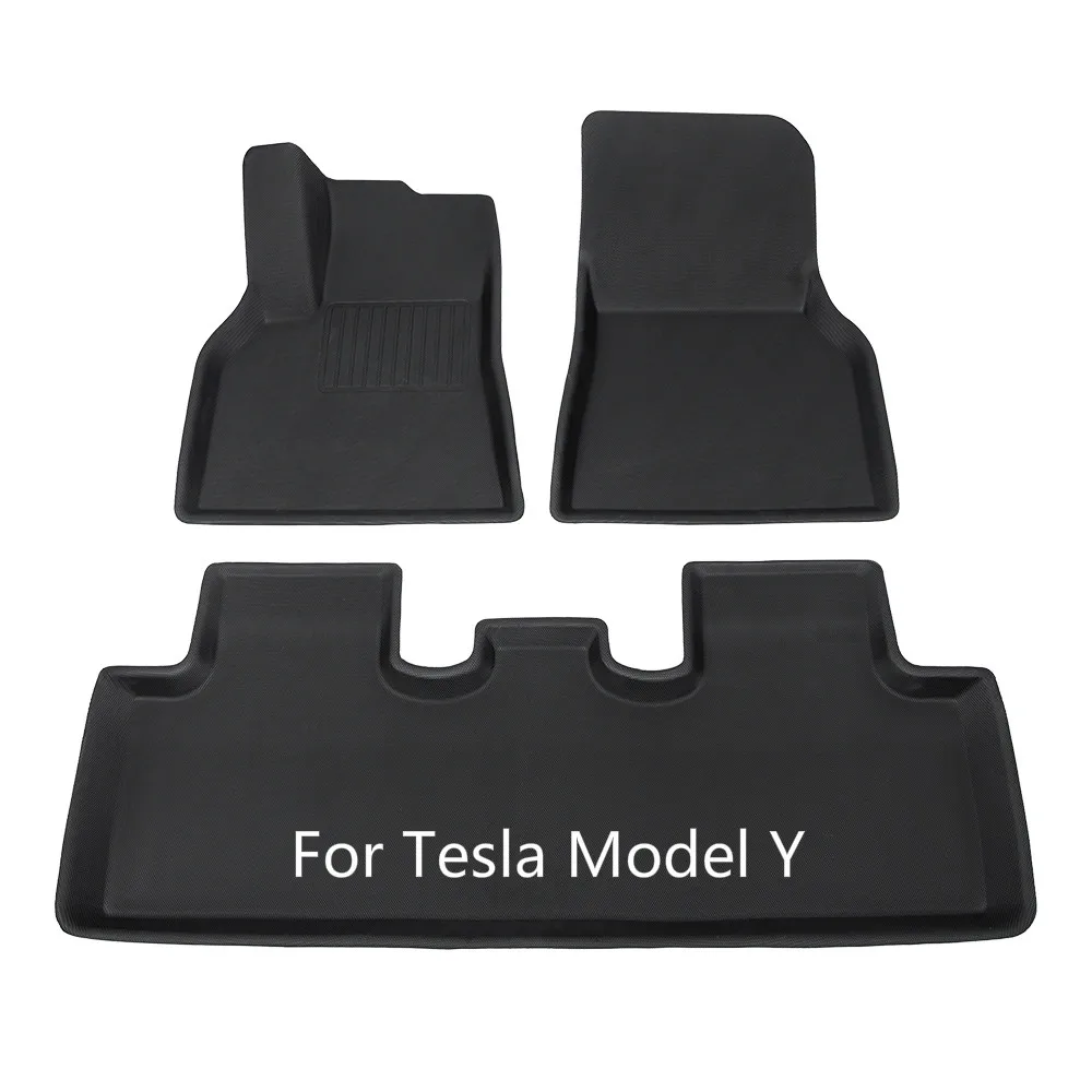 Коврики Tesla Model y для пола Tesla Model Y 2020 2021 TPE, Нескользящие, всесезонные, 3 шт./компл.