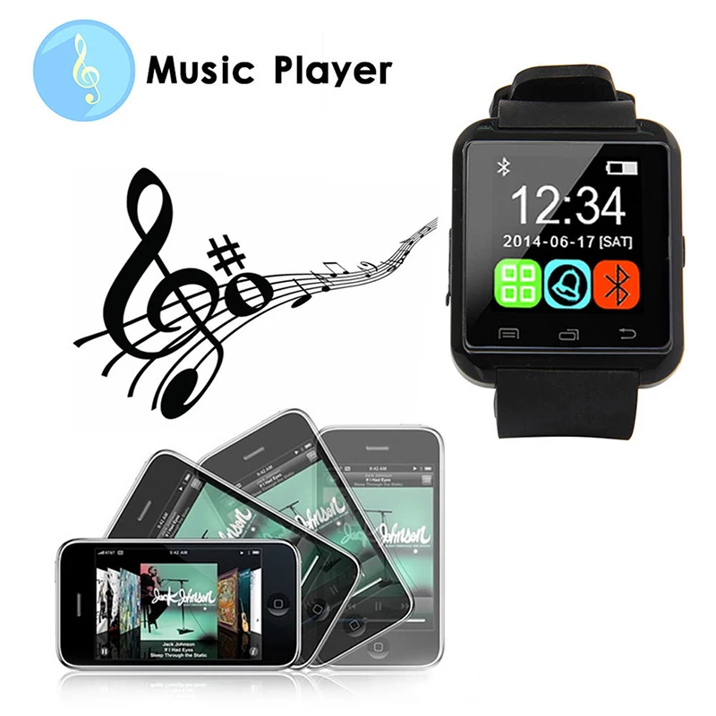 U8 Смарт-часы Bluetooth Смарт-часы для Android/IOS Телефон smartwach вызов синхронизирующийся Шагомер Смарт-часы для мужчин/женщин/детей