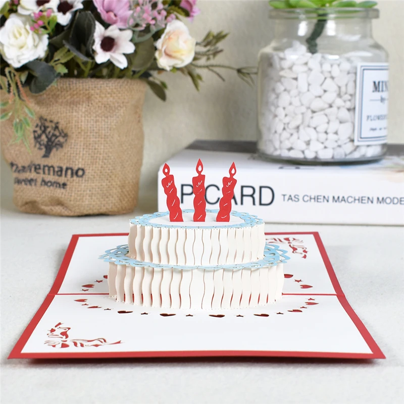 С днем рождения карты с конвертом всплывающее окно 3D поздравительная открытка