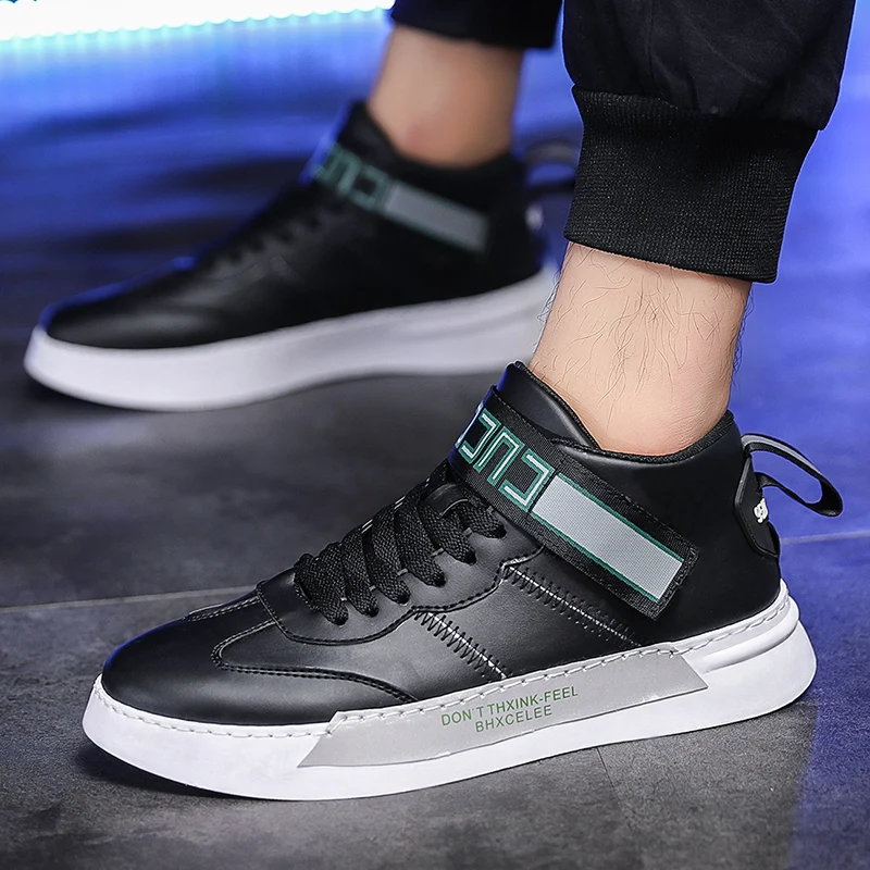 Mring men's shoes autumn 2019 new wild casual white high reflective tide | Обувь