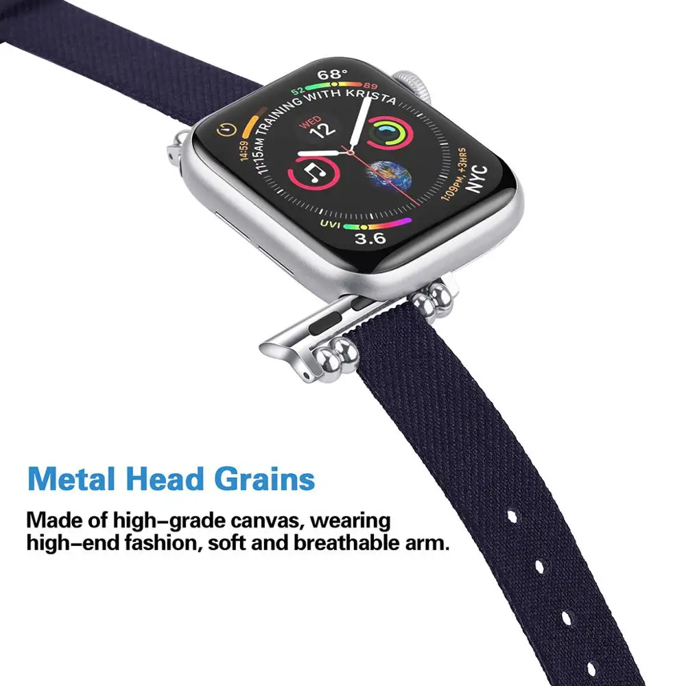 50 шт. тканый нейлоновый холщовый ремешок для часов Apple Watch Series 5 4 3 2 1 38 мм 42 мм ювелирный ремень браслет для iwatch 40 мм 44 мм