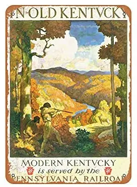 

Rustic Kentucky is Served by Pennsylvania Railroad Vintage Look Metal Sign