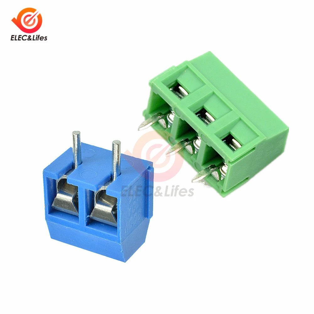 10 шт. KF301 2P 3P винтовой клеммный разъем 2Pin 3Pin 5.0MM шаг 5 0 мм прямой клеммы PCB|Терминалы|