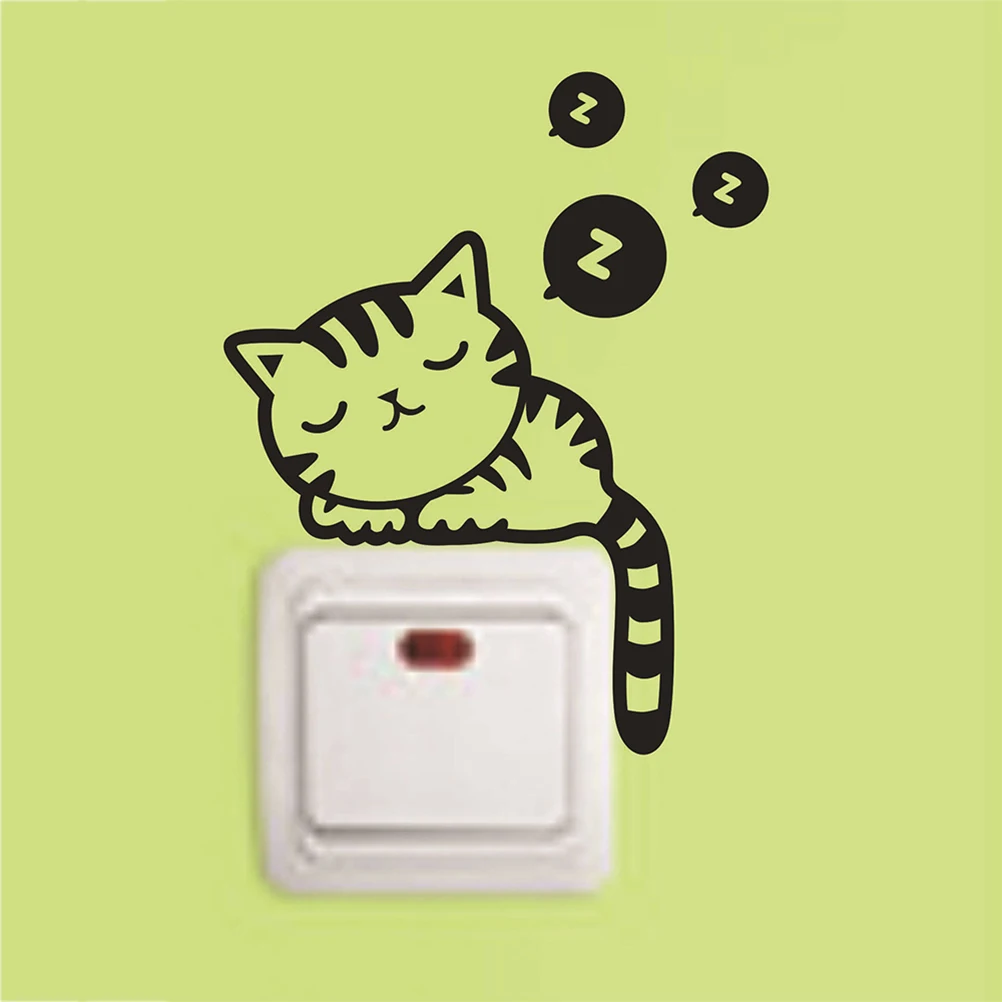 4 шт. съемные Мультяшные животные креативные милые кошки настенные наклейки