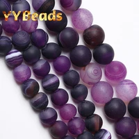 dull polished natural purple stripes agates beads loose charm beads for jewelry making women bracelets necklaces 4 6 8 10 12mm