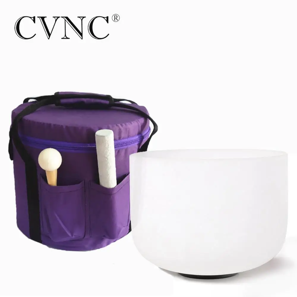 CVNC " Note C/D/E/F/G/A/B Матовый Кварцевый Поющая чаша+ фиолетовый сумка для переноски