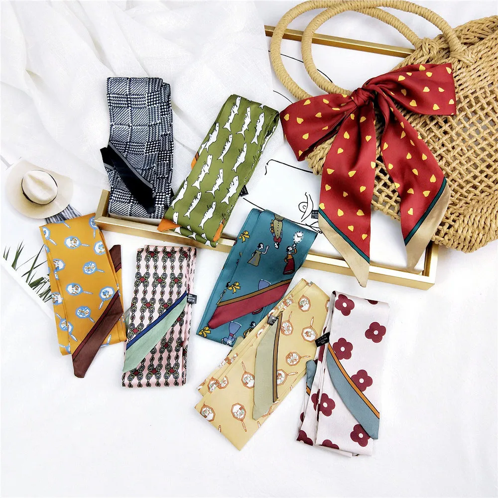 Новинка элегантный черный желтый розовый шейный платок для волос шарф воротник