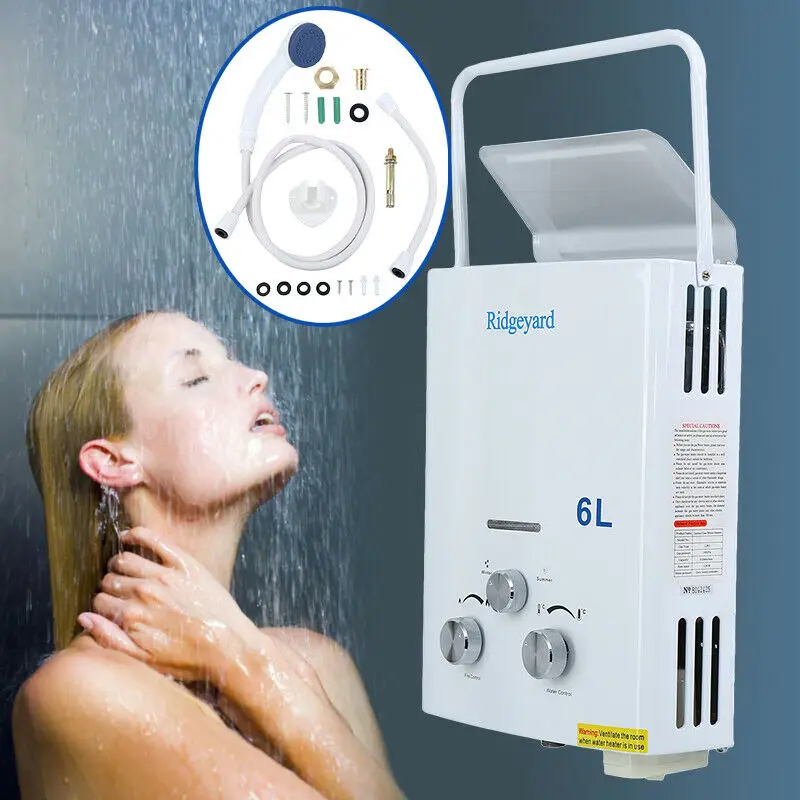 Yonntech 6L Propane Gas LPG Tankless Instant Hot Water Heater Boiler with Shower Head CE / ISO Approved
