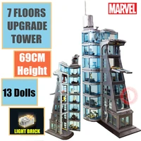 new marvel avengers tower super spiderman iron man starks industry thor thanos figures streetview building block brick gift toy