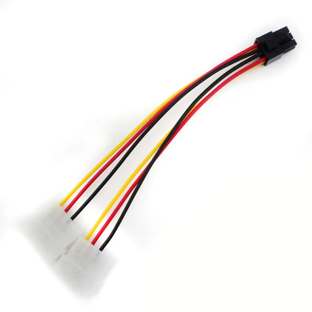 New Dual 4 Pin Male Molex IDE to 6 Female PCI-E Y Power Cable pin connector PCI express power adapter | Компьютеры и офис