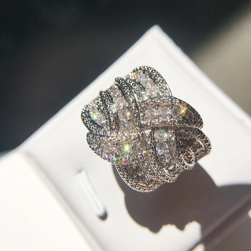 

2019 Новый Bling CZ камень циркон S925 стерлингового серебра Цвет кольца для женщин, для свадьбы, помолвки, модное роскошное Ювелирное Украшение