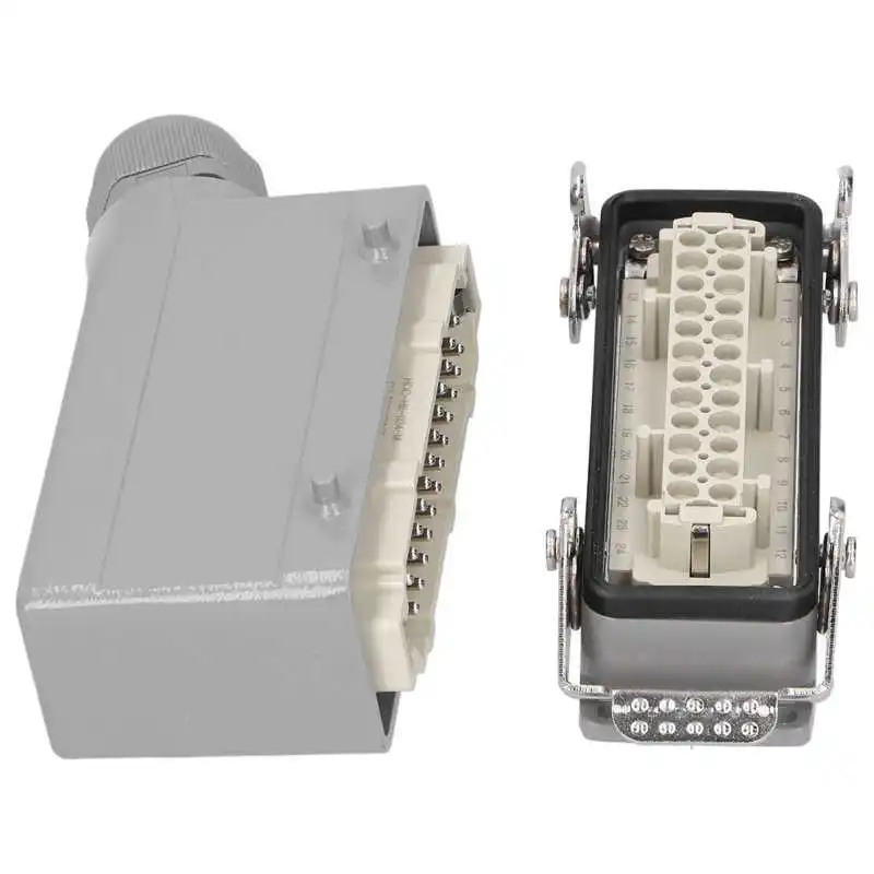 

Heavy Duty Connectors 24 Contacts Side Out Waterproof Industrial Aviation Plug 500V