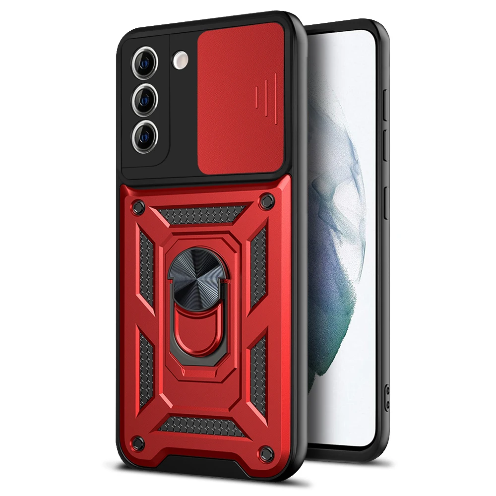 

Ruggeed Armor Shockproof PC Phone Case For Samsung Galaxy Note S21 S20 20 Plus Ultra FE Protection Magnetic Ring Kickstand Cover
