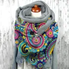 Шарф с рождественским принтом, новинка 2021, модные зимние женские хиджабы, Женская Ретро многофункциональная шаль, Шарф на пуговицах, Бандана