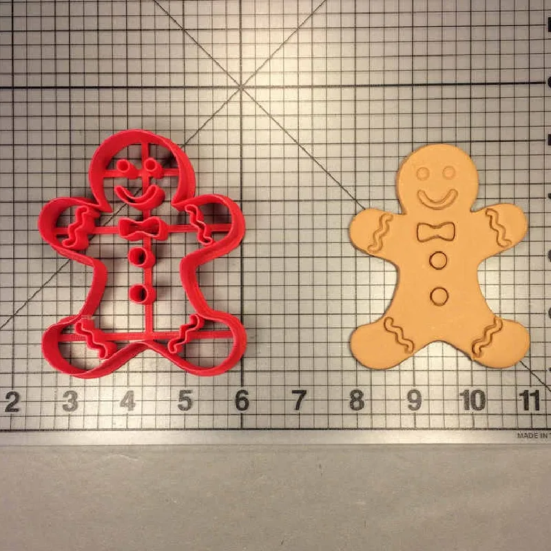 Gingerbread man 3in Рождественская елка Санта Клаус Олень венок колокольчик орнамент 3d печать помадка украшение для печенья резак набор - Цвет: Gingerbread man 3in