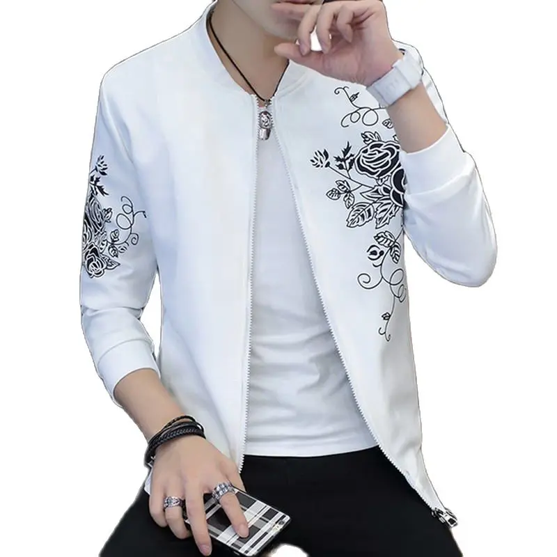 Nueva chaqueta Bomber de primavera gran предложение Chaquetas ajustadas с принтом для мужчин Casual talla grande