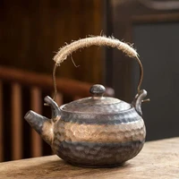stoneware hammer loop handled teapot handmade japanese style retro tea pot ceramic ceramic tea pot traditional chinese tea set