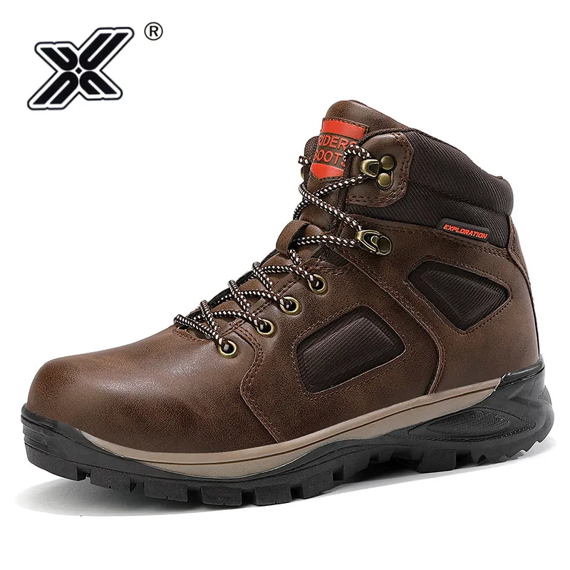 

Winter Men Boots Waterproof Warm Fur Snow Leather Boots Men Outdoor Fashion Casual Work Shoes Tactical Military Ankle Boots