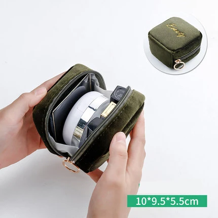 Army Green-(Flannel) Женский органайзер для помад, сумка, Мини органайзер, косметичка для женщин, для путешествий, портативная косметика, косметичка, косметички, ювелирные изделия, губчатая накладка - Цвет: Army Green-(Flannel)