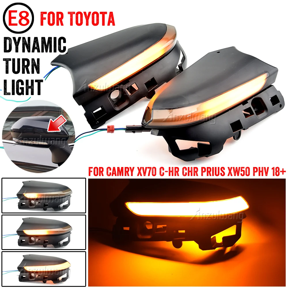 

Dynamic Turn Signal Light Led Side Rearview Mirror Indicator Lamp Blinker For Toyota Camry XV70 C-HR CHR Prius XW50 PHV 2018-20