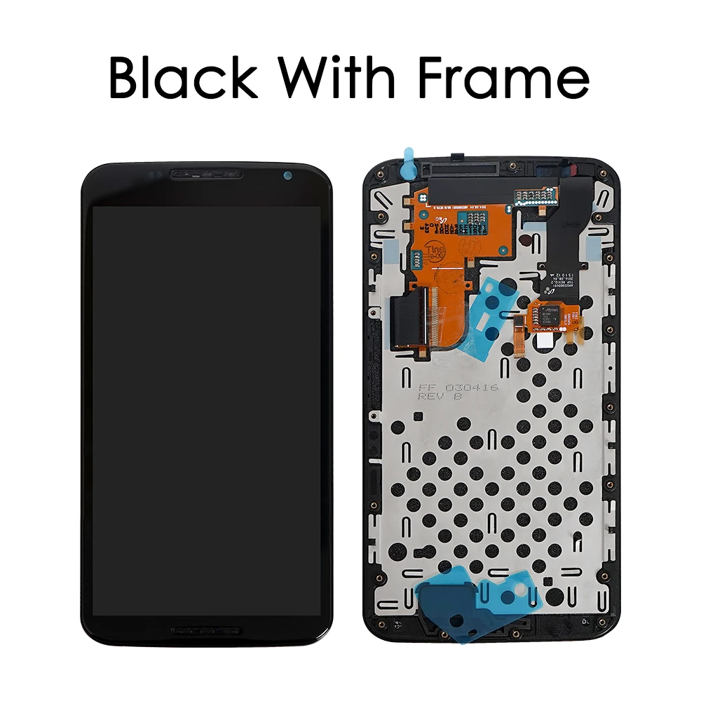 Black with frame Супер AMOLED дисплей для Google Motorola Nexus 6 ЖК сенсорный экран с рамкой для Moto Nexus 6 дисплей XT1100 XT1103 ЖК - Цвет: Black with frame