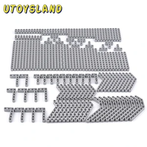 DIY обучающий конструктор высокотехнологичных частей отверстие луч Запчасти для Стандартный строительный блок самых лучших брендов для детей игрушки подарок на день рождения-светильник серый