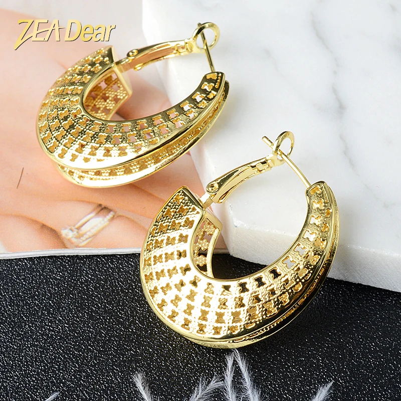 

Zea dear Sunny Jewelry Fashion Copper Hoop High Quality Big Earrings For Women Classic Luxury Romantic Anniversary Earrings