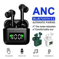 wireless bluetooth 5 2 earphones waterproof tws touch control gaming earbuds with led digital display charger case