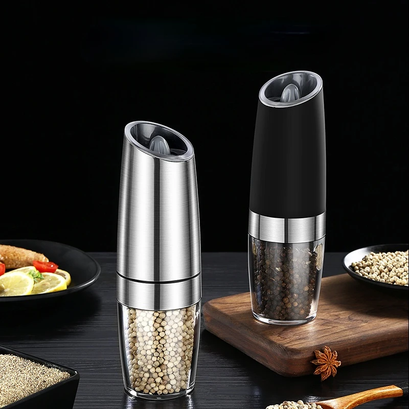 

Mill Kitchen Tool Electric Automatic Pepper Grinder Salt and Pepper Millers LED Light Spice Grain Mills Porcelain Grinding Core