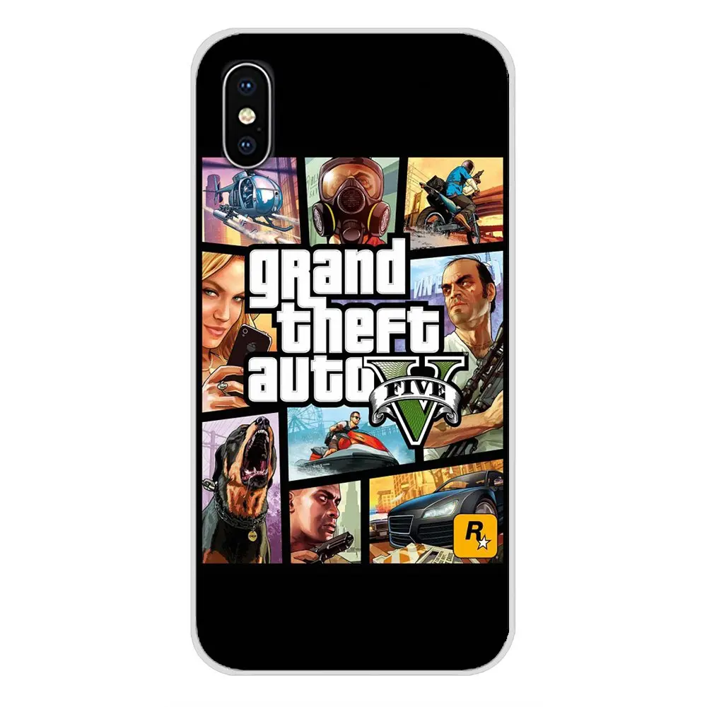 Прозрачный мягкий чехол чехлы Grand Theft Auto GTA V восхитительный для huawei mate Honor 4C 5C 5X6X7 7A