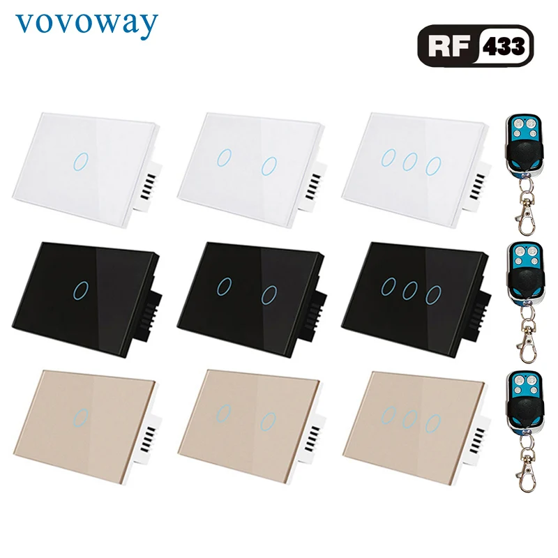 Стеклянная панель сенсорного переключателя Vovoway US выключатель света