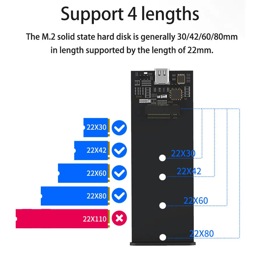 Чехол для PCIE NVME M.2 SSD с портом Type c USB 3 1 корпус 10 Гбит/с NGFF SATA чехол жесткого диска
