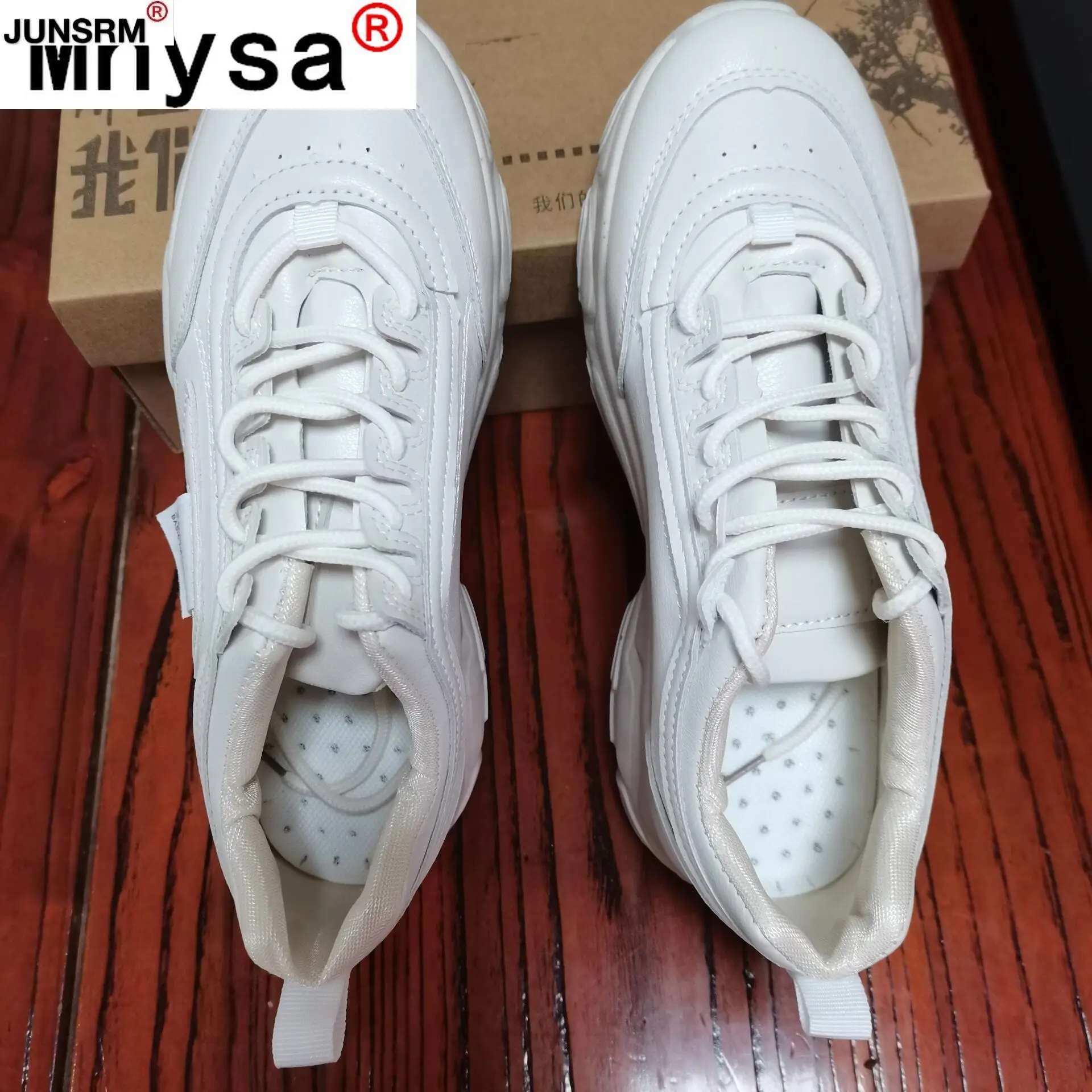 

Women Shoes Spring 2021 New White Platform Sneakers Women Shoes Beige Leather Casual Shoes Women Lace-up Women Vulcanized Shoes