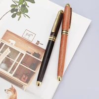 jnmzaum solid wood roller pen brown black color school writing tool office promotional gen pens gift laser logo personal group