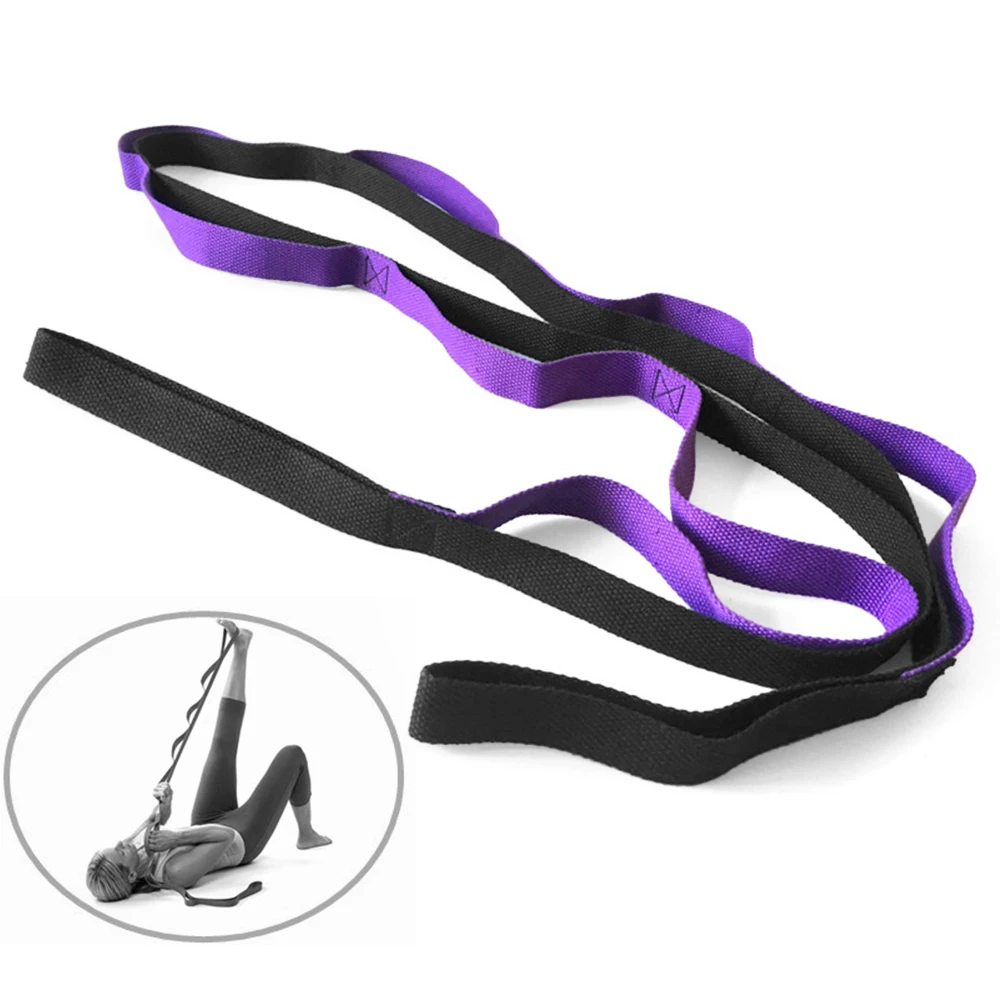 

Yoga Strap Sport Exercise Stretch Straps for Indoor Physical Therapy Pilates Stretching Exercise Bands Non-Elastic Multi Loops