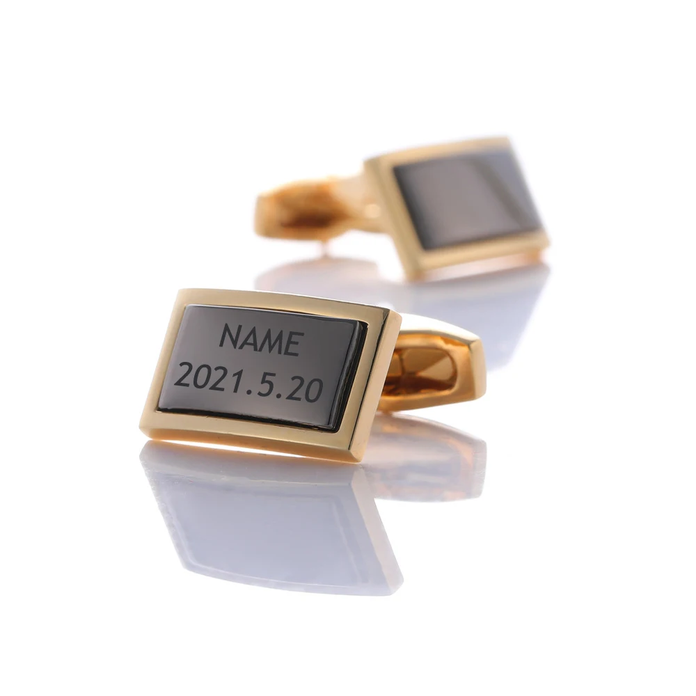 

Classic Personalized Customize Cufflinks High-end Gifts Men's French Shirts Cuff Links for Engraving Wedding Date Anniversary