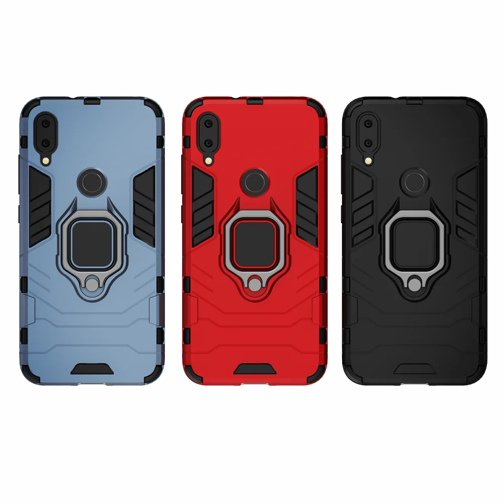 Противоударный армированный чехол для Xiaomi Mi Play с кольцом держателем подставка