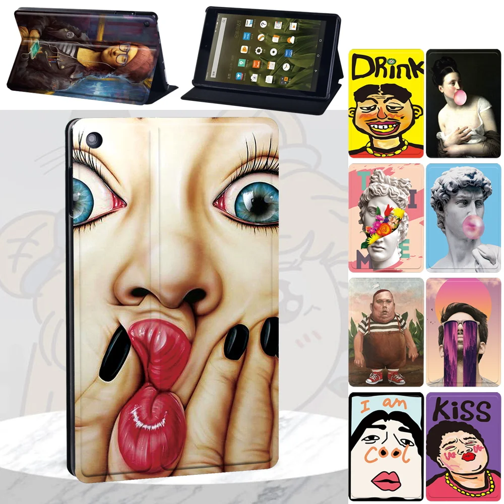 

For Amazon Fire 7 5th 7th 9th/HD 8 6th 7th 8th Gen/HD 10(5th 7th 9th)/HD 8 10th /HD 8 plus(10th Gen 2020) PU Leather Tablet Case